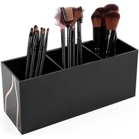 Makeup Brush Holder Organiser 3 Slot Acrylic Cosmetics Brushes Storage Solution
