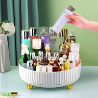 360 Degree Rotating Makeup Perfume Organizer Cosmetic Tray, Cosmetic Desk Storage Lotions Display Cases