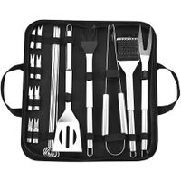 20pcs Heavy Duty BBQ Grill Accessories, Grill Utensils Set, Stainless Steel  BBQ Tools Set For Men & Women Grilling Accessories With Storage Case Bag G