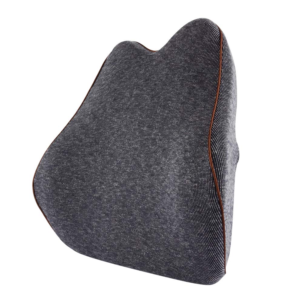 Memory Foam Lumbar Support Back Cushion with Adjustable Strap, Back Pain Relief Rest Pillow for Office Chair, Car Seat
