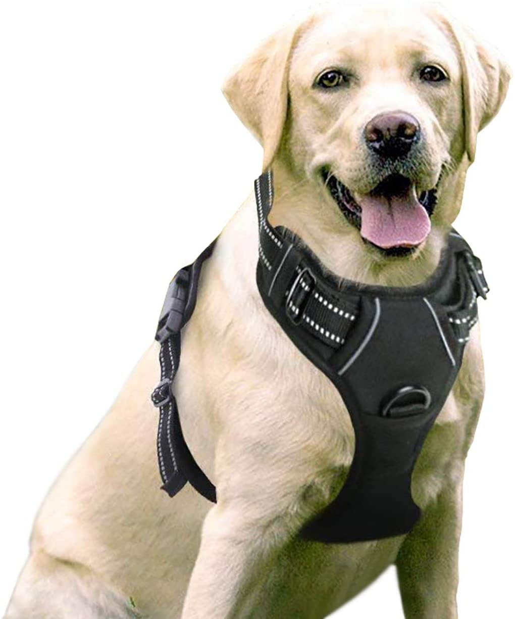 Brawdeals No Pull Dog Harness, Oxford Padded Soft Vest Walking Pet Harness for Dogs Easy Control
