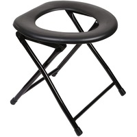 Portable Camping Toilet Chair - Folding Bedside Commode - Lightweight Foldable Outdoor Porta Potty for Adults