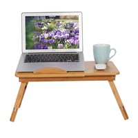 Bed Lap Desk, Adjustable Bamboo Rack Shelf Dormitory Bed Lap Desk Two Flowers Book Reading Tray Stand