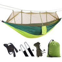Portable Outdoor Camping Hammock With Mosquito Net High Strength Parachute Fabric Hanging Bed Hunting Sleeping Swing