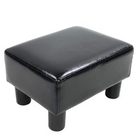 PU Leather Ottoman Stool Modern Rectangle Seat Chair Footstool for Living Room, Bedroom, Entryway