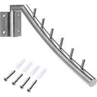 Wall Mounted Folding Clothes Hanger Rack, Garment Hooks with Swing Arm Holder