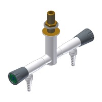 Gentec DURALAB - Laboratory Tapware Labortaory Two Way Angle Tap 180 Degree Pendant Mounted W/tube Nozzle - Water