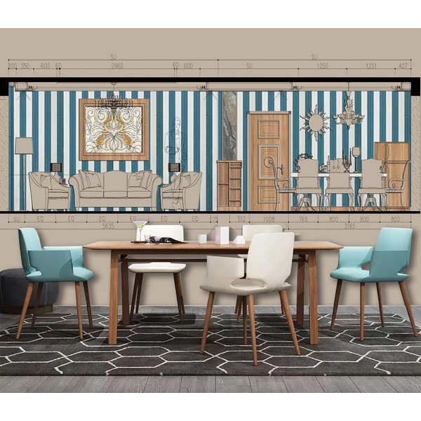 Buy 3D Abstract Furniture Pattern Wall Mural Wallpaper 74 - MyDeal ...