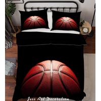 3D Black Basketball Quilt Cover Set Bedding Set Pillowcases 02
