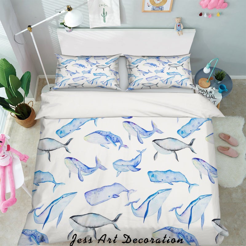 3d Blue Whale Quilt Cover Set Bedding, Twin Bedding Size In Cm