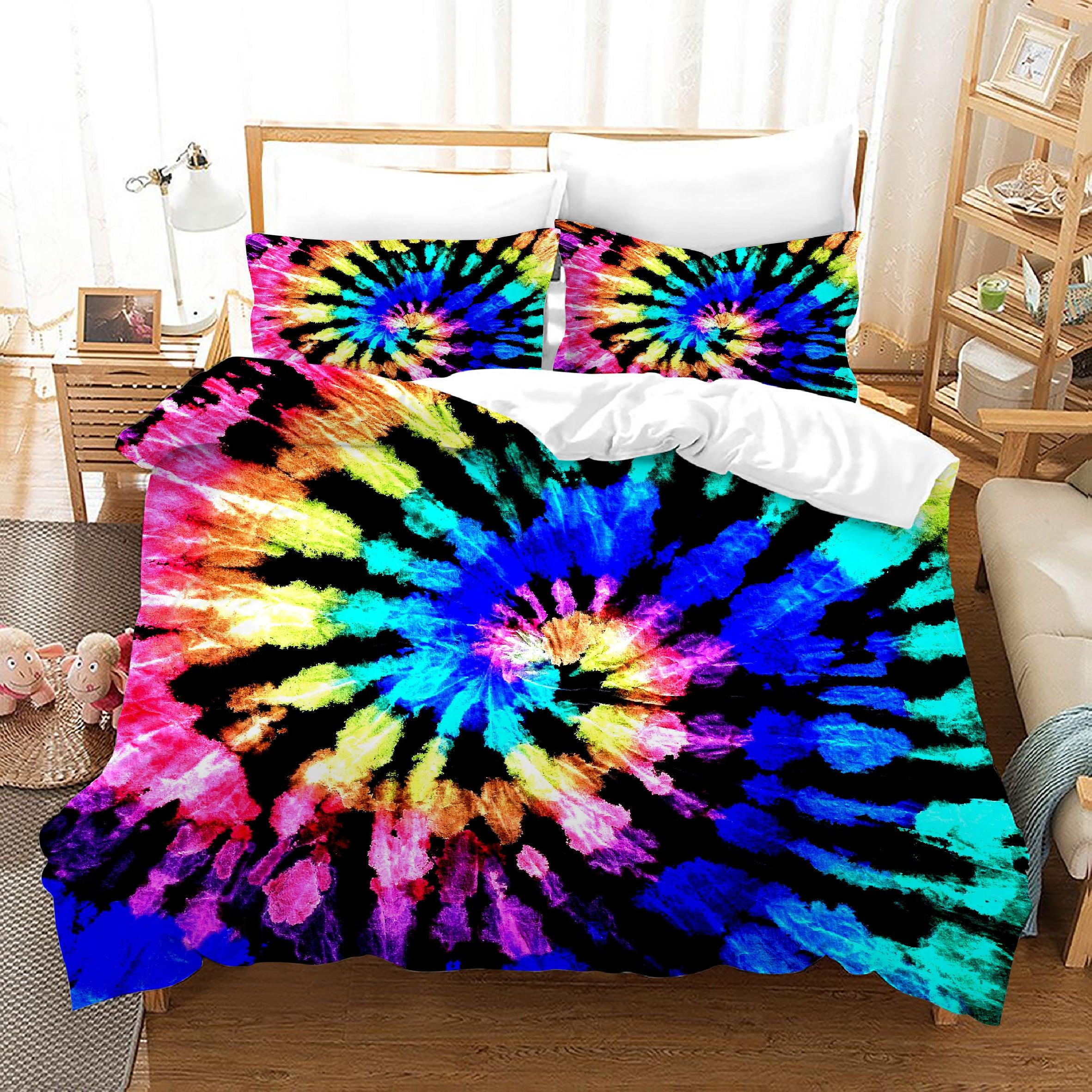 3D Color Tie Dye Quilt Cover Set Bedding Set Duvet Cover Pillowcases 312