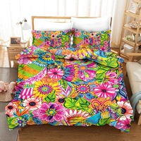 3D Colorful Flowers Quilt Cover Set Bedding Set Pillowcases 95