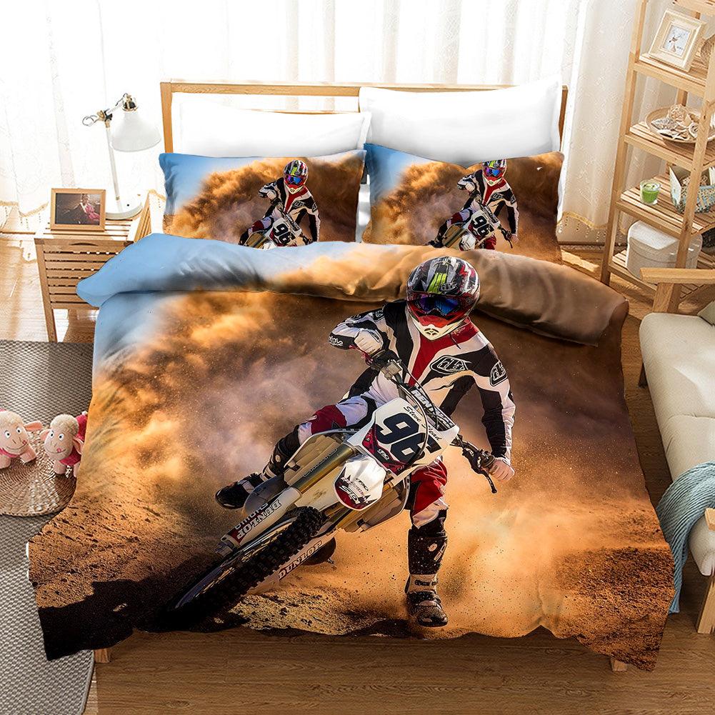 3D Extreme Motorcycle Quilt Cover Set Bedding Set Pillowcases 5