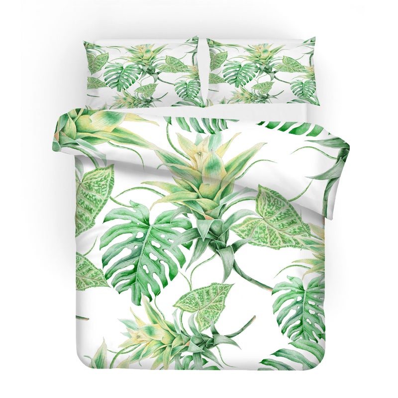 3D Green Palm Leaves Quilt Cover Set Bedding Set Pillowcases 05 | Buy ...