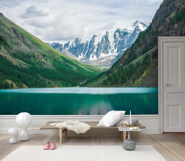 Buy 3D Lake Snow Mountain Wall Mural Wallpaper 100 - MyDeal Australia