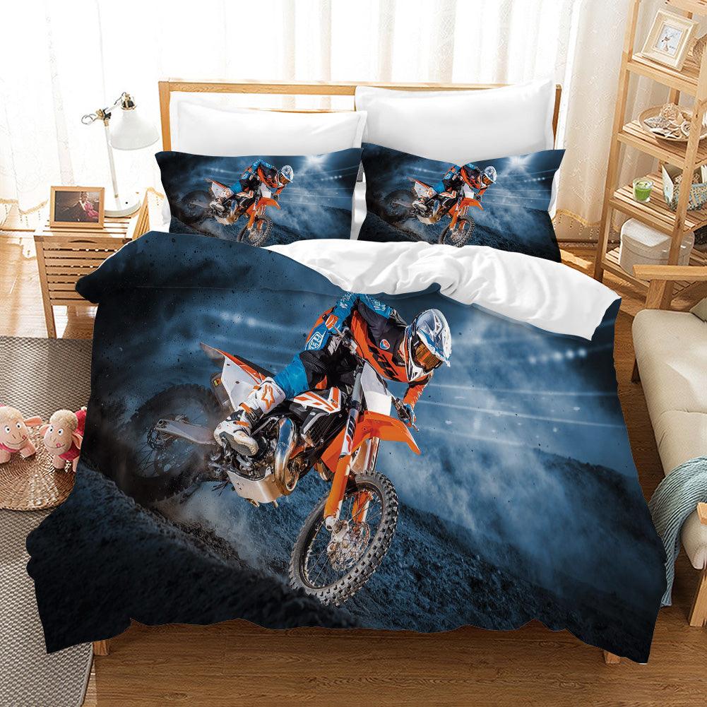 3D Motocross Quilt Cover Set Bedding Set Pillowcases 173