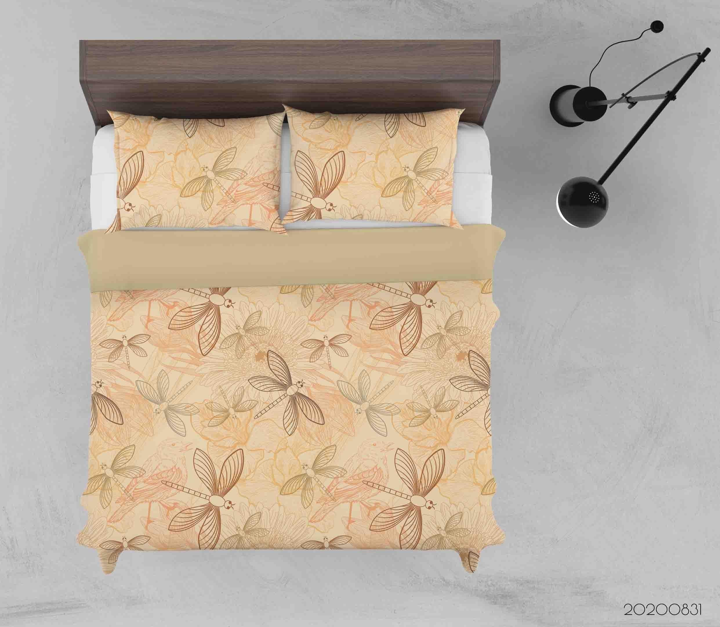 3D Nature Dragonfly Pattern Quilt Cover Set Bedding Set Duvet Cover Pillowcases WJ 3455