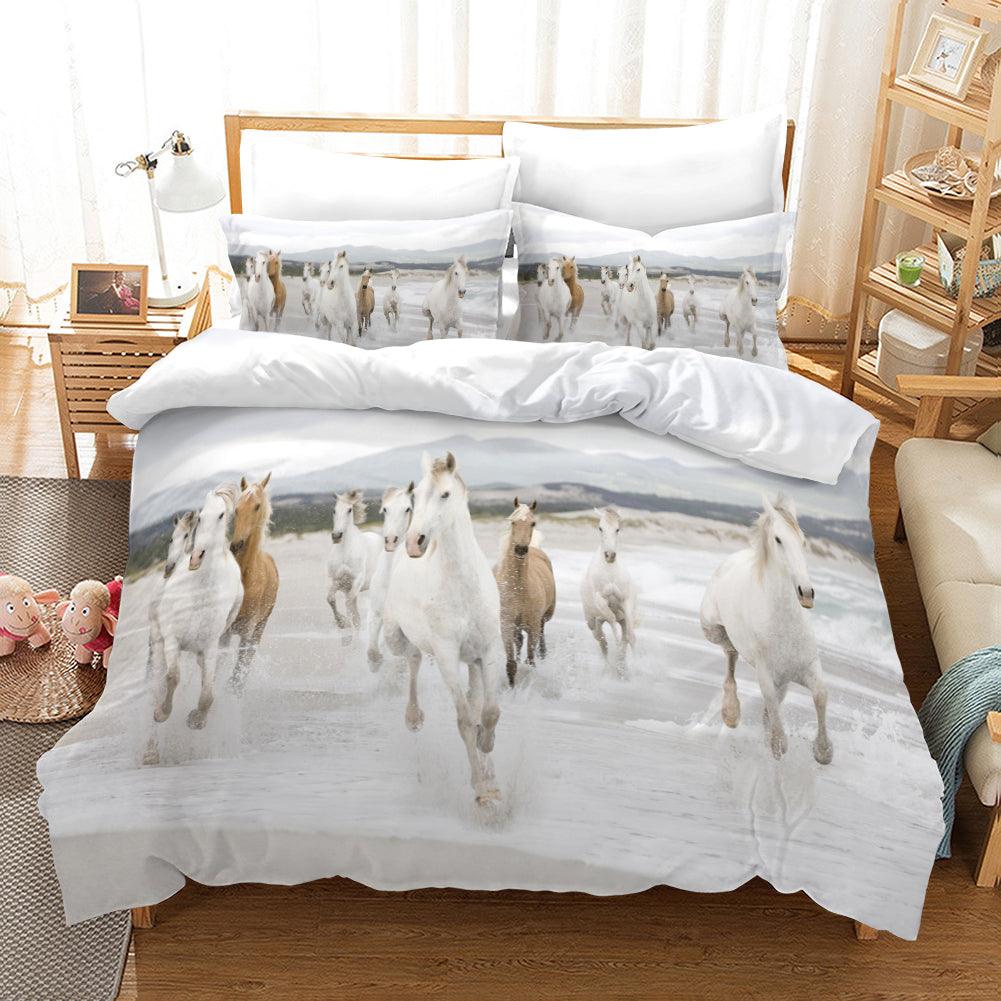 3D Pale Horses Quilt Cover Set Bedding Set Pillowcases 99
