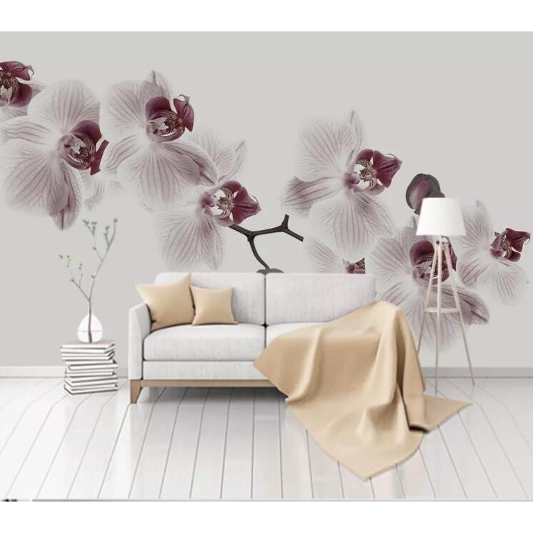 Buy 3D red floral marble texture wall mural wallpaper 132 - MyDeal ...