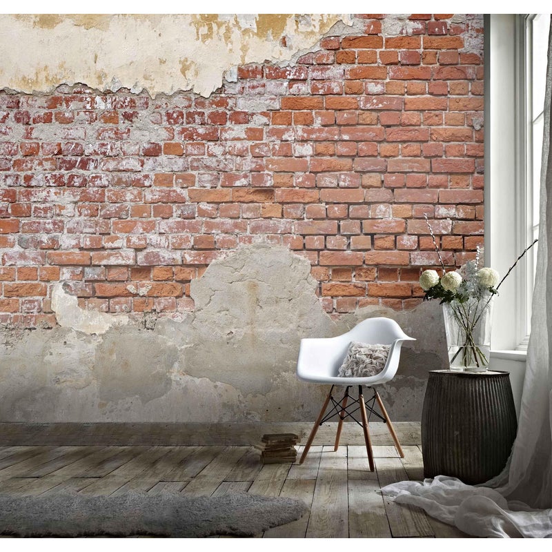 Buy 3D Retro Red Brick Wall Mural Wallpaper 15 - MyDeal