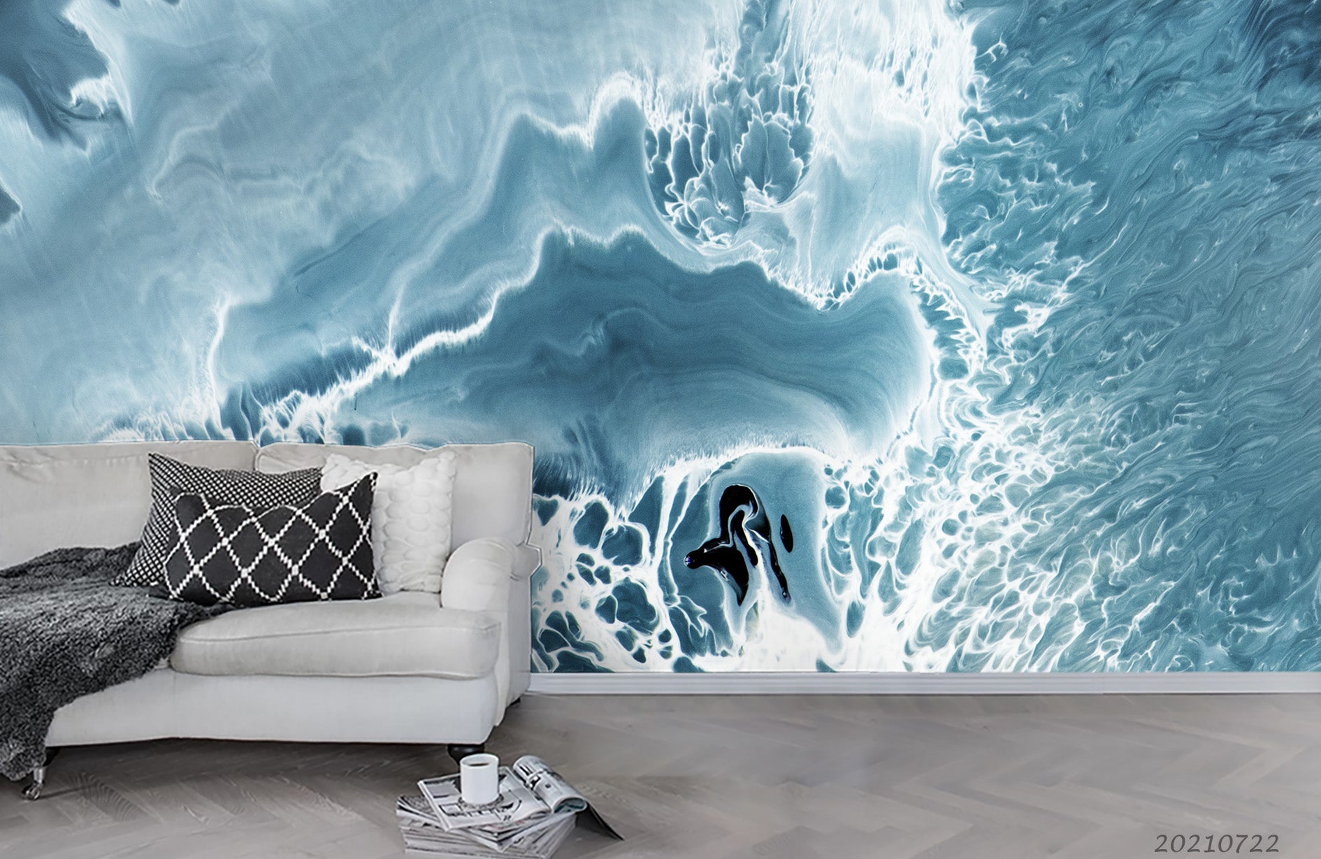 Buy 3D Watercolor Marble Texture Wall Mural Wallpaper LQH 398 - MyDeal ...