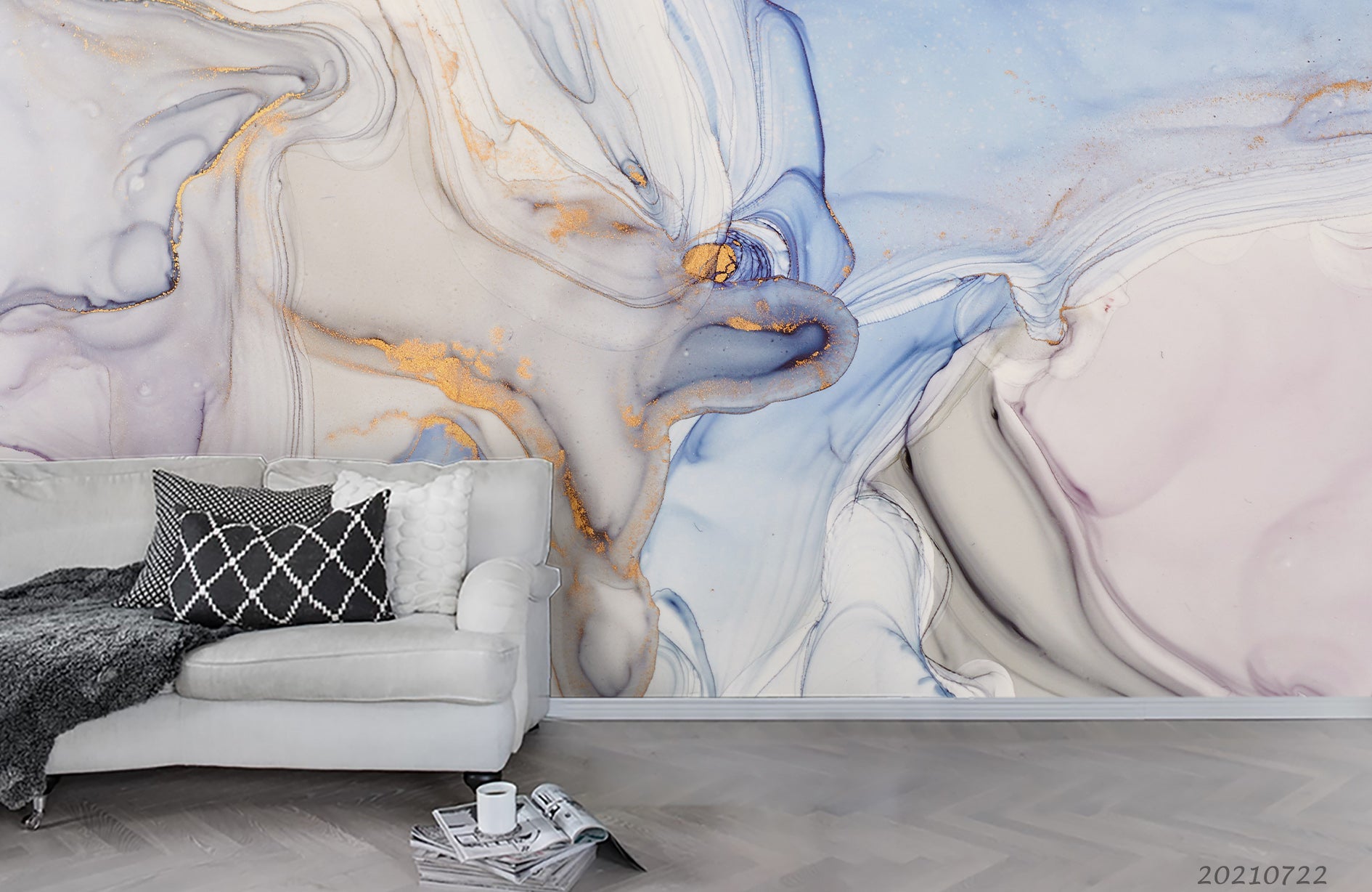 3D Watercolor Marble Texture Wall Mural Wallpaper LQH 404