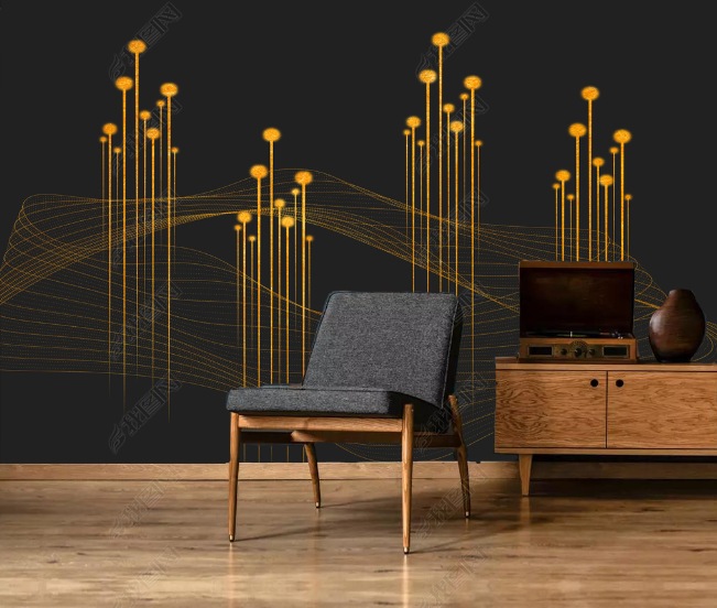 Buy 3D Abstract Golden Geometry Wall Mural Wallpaper LQH 33 - MyDeal ...