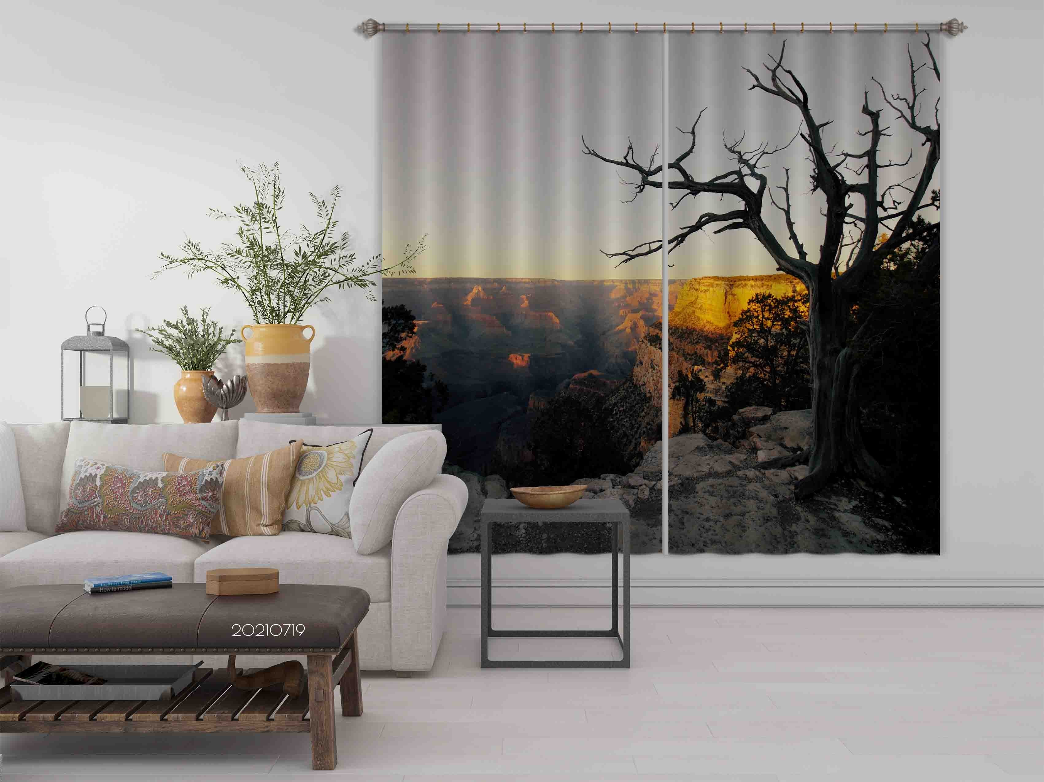 3D Nature Landscape Curtains and Drapes LQH 66