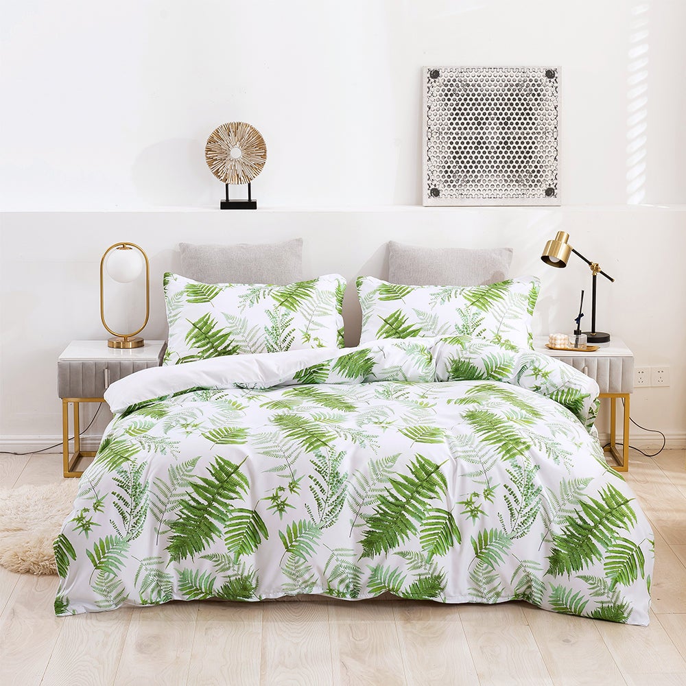 3D Hand Drawn Green Leaf Quilt Cover Set Bedding Set Duvet Cover Pillowcases 279