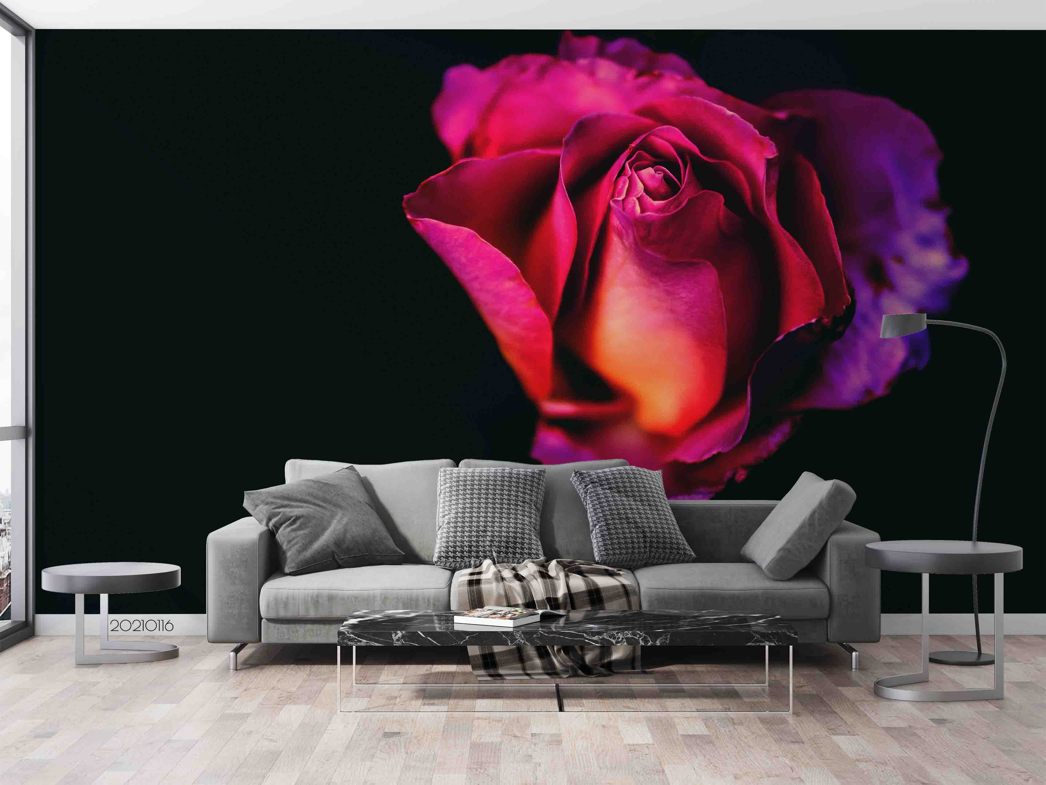3D Red Rose Floral Wall Mural Wallpaper LQH 118