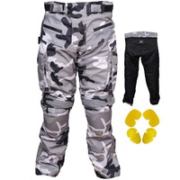 RIDERACT® Men Cordura Waterproof Motorcycle Pant TARZAN Camouflage Grey