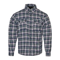 RIDERACT® Men Reinforced Motorcycle Flannel Shirt Box Checkered