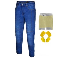 RIDERACT® Men's Motorcycle Jeans for Riding Blue Reinforced with Aramid Fiber