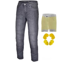 RIDERACT® Men's Motorcycle Riding Jeans Grey Reinforced with Aramid Fiber
