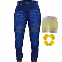 RIDERACT® Women's Motorbike Jeans Dark Blue Reinforced with Aramid Fiber Biker Jeans