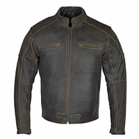 RIDERACT® Mens Leather Motorcycle Jacket Vintage Distressed Leather Jacket