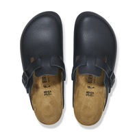 Birkenstock Boston Pro Black PU Coated Natural Leather Clog Chef Shoes
