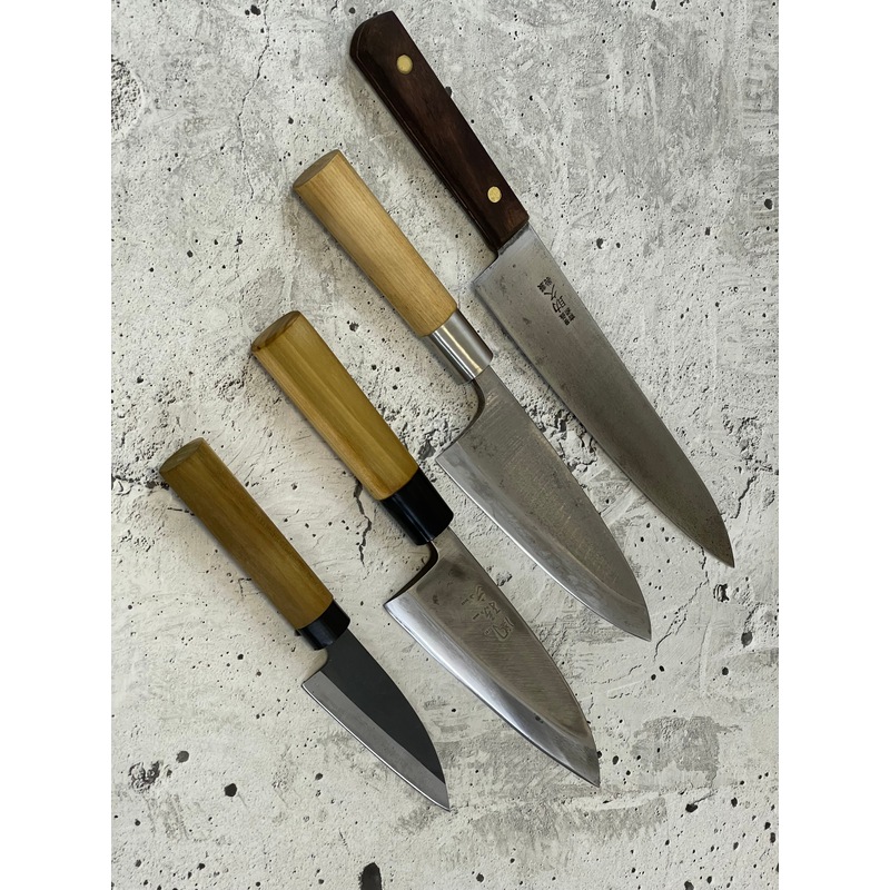 Buy Vintage Japanese Knife Set 4x Carbon Steel Made in Japan 1501 - MyDeal