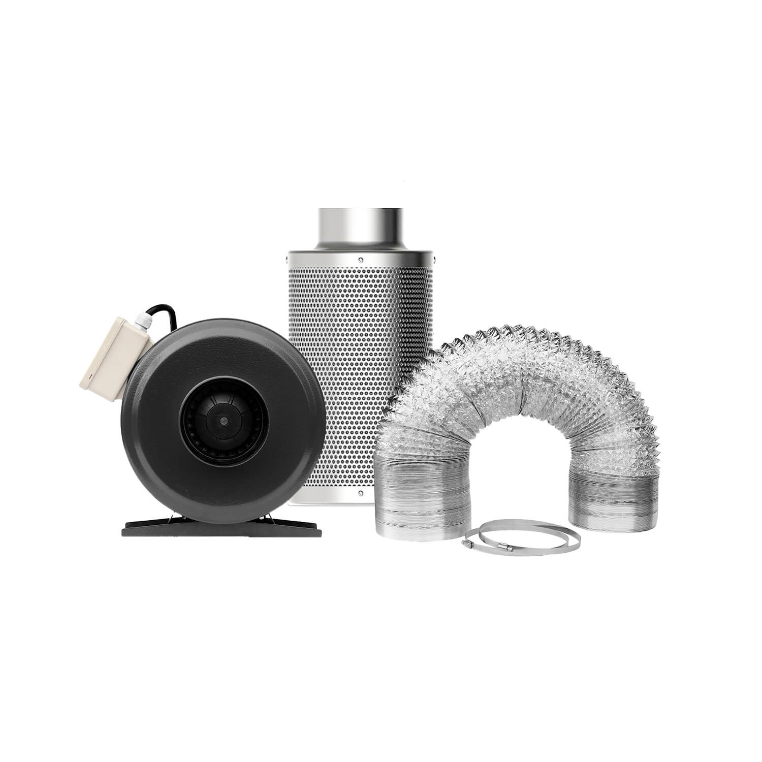 SunStream Inline Fan, Carbon Filter and Ducting Combo for Grow Tent Ventilation