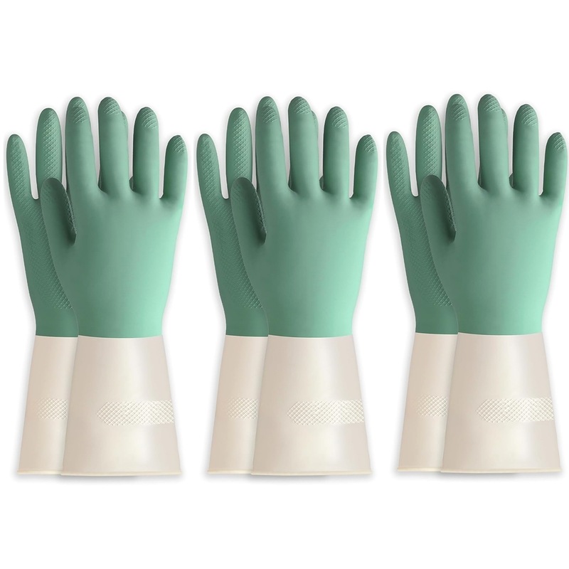 Buy BOOMJOY 3 Pairs Latex Cleaning Gloves Heavy Duty Dishwashing Gloves