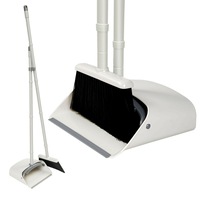 Broom and Dustpan Set Long Handle Soft Bristles Stand Up Store for Home Kitchen Office
