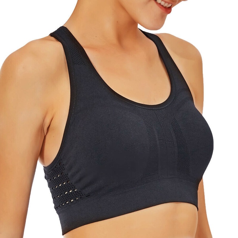 SEMATH Supportive Cross Back Padded Sports Bra Running/Fitness/Gym/Yoga