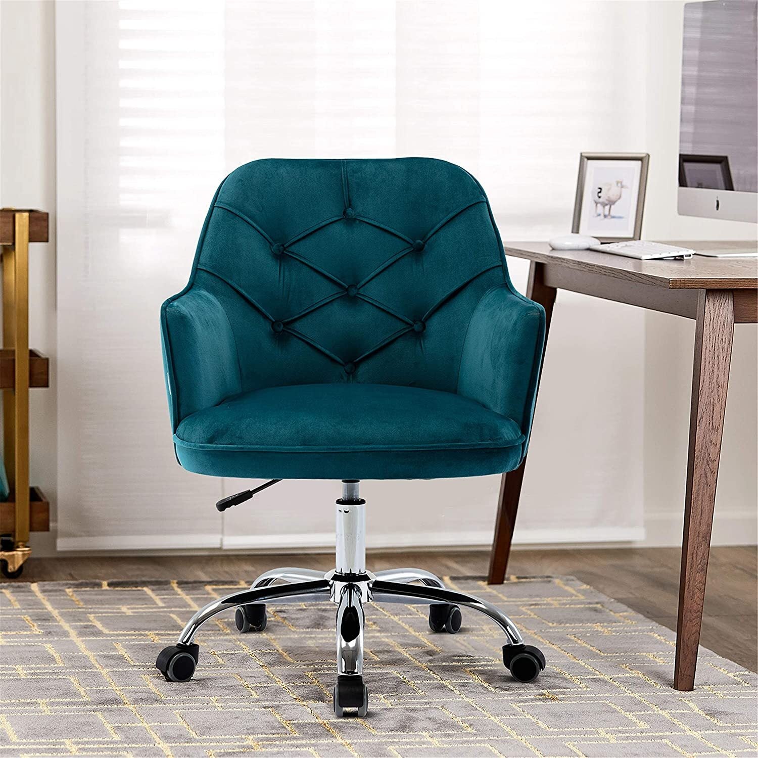 Buy Velvet Home Office Chair Modern Velvet Swivel Desk Chair Height   Velvet Office Chair Modern Velvet Swivel Desk Chair Height Adjustable Armchair 3052698 10 