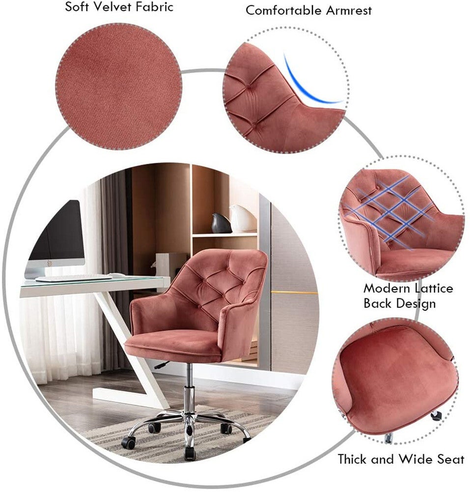 Buy Velvet Home Office Chair Modern Velvet Swivel Desk Chair Height   Velvet Office Chair Modern Velvet Swivel Desk Chair Height Adjustable Armchair 3052698 15 