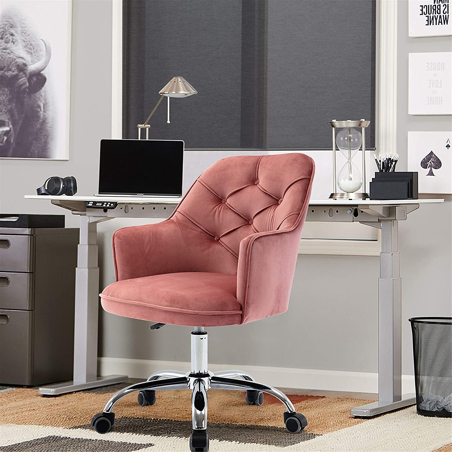 Buy Velvet Home Office Chair Modern Velvet Swivel Desk Chair Height   Velvet Office Chair Modern Velvet Swivel Desk Chair Height Adjustable Armchair 3052698 18 