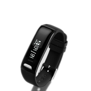 0.86inch OLED P1 Heart Rate Blood Pressure Monitor Waterproof bluetooth Smart Watch For iphone X 8/8 BLACK COLOR