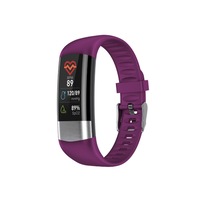 0.96 Color Screen Smart Sports Bracelet Waterproof Watch Monitoring Heart Rate Pedometer Sleep Health Bracelet-Purple