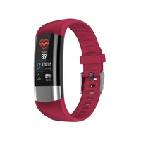 0.96 Color Screen Smart Sports Bracelet Waterproof Watch Monitoring Heart Rate Pedometer Sleep Health Bracelet-Red