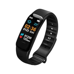 0.96inch IPS Color Screen IP67 Waterproof Smart Watch Heart Rate Blood Oxygen Monitor Fitness Exercise Sports Bracelet BLACK COLOR