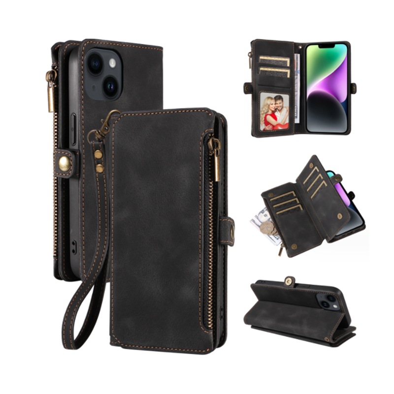Buy 034 Phone Case Flip Zipper Wallet for iPhone15 Pro Max MyDeal